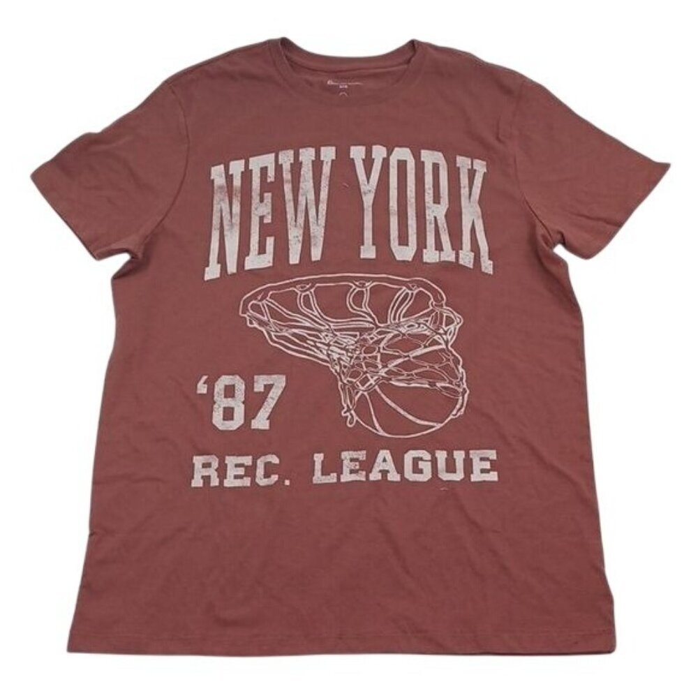 Goodfellow & Co Mens New York Basketball Graphic T Shirt Brown Medium